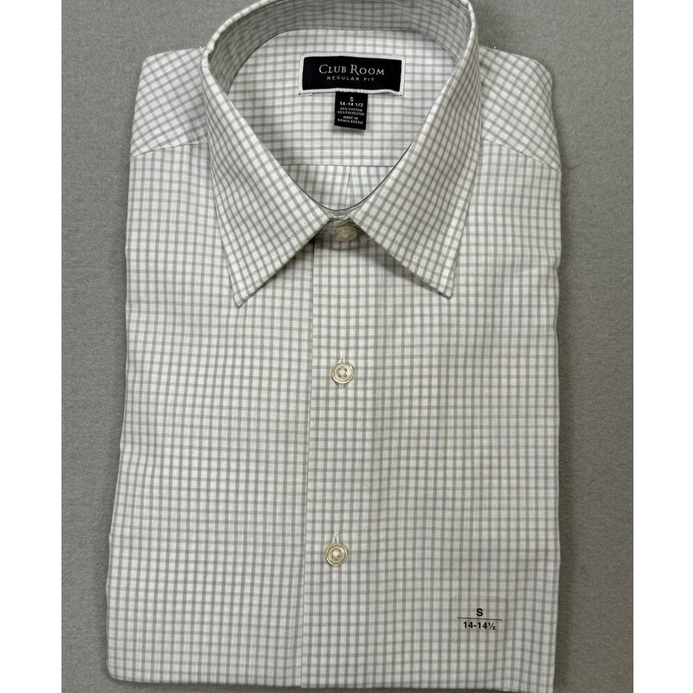 Club Room Men's Regular Fit Solid Dress Shirt, Harbor mist  Small $50